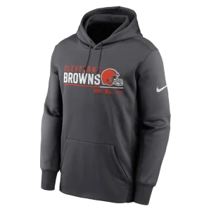 Cleveland browns nike prime logo name split pullover hoodie anthracite Multi M