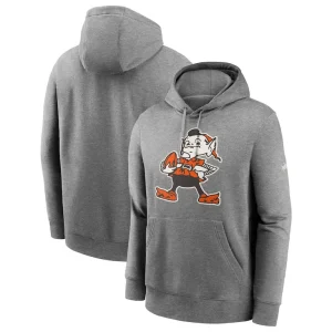 Cleveland browns nike rewind club fleece pullover hoodie Heathered gray