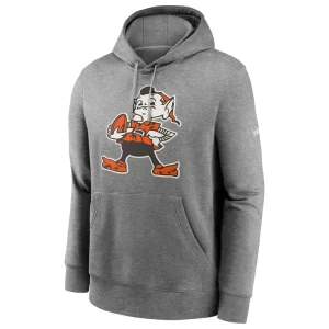 Cleveland browns nike rewind club fleece pullover hoodie Heathered gray M