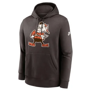 Cleveland browns nike rewind club logo pullover hoodie Brown M