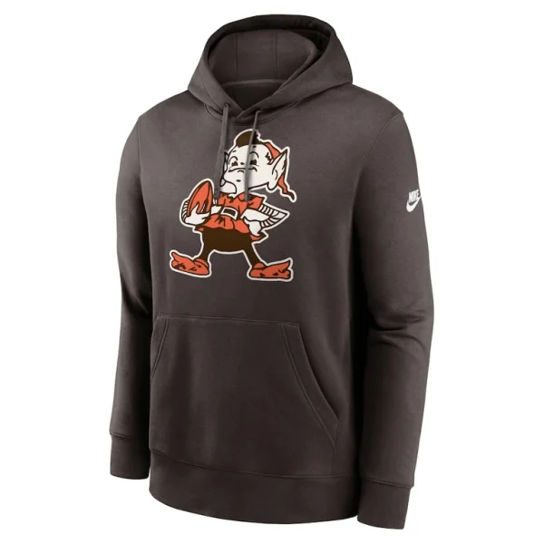 Cleveland browns nike rewind club logo pullover hoodie Brown M