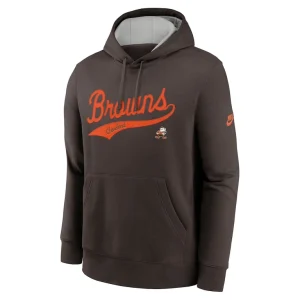 Cleveland browns nike rewind club logo pullover hoodie Brown M