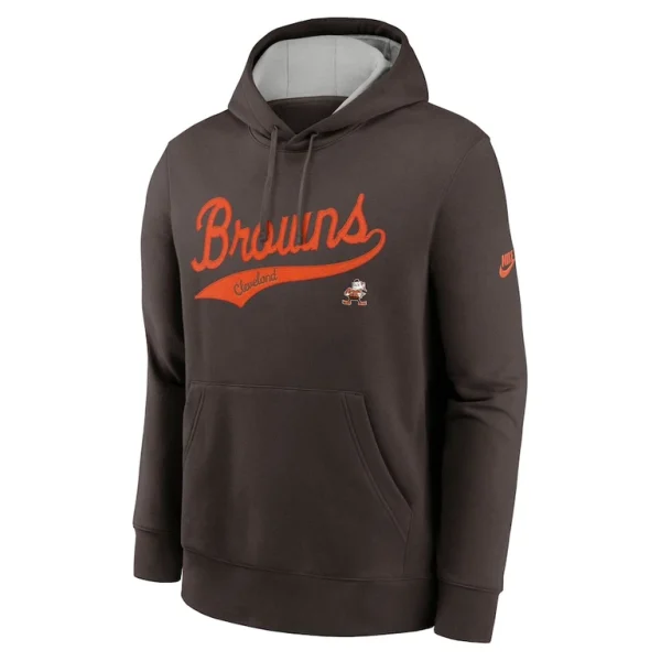 Cleveland browns nike rewind club logo pullover hoodie Brown M