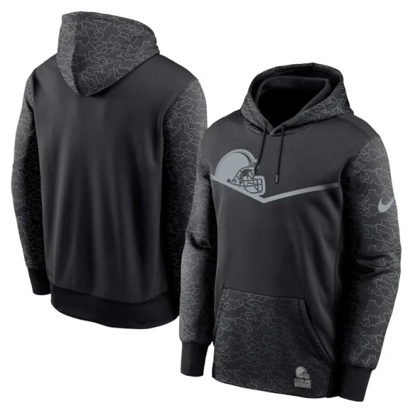 Cleveland browns nike rflctv chevron pullover hoodie Black