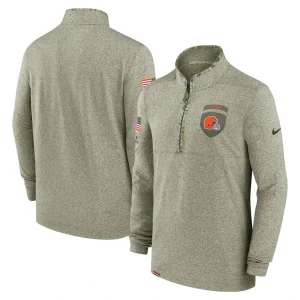 Cleveland browns nike salute to service quarter zip top Olive