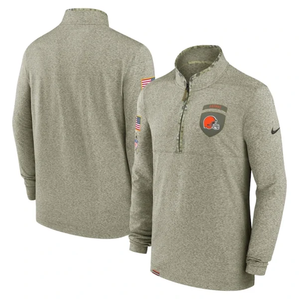 Cleveland browns nike salute to service quarter zip top Olive