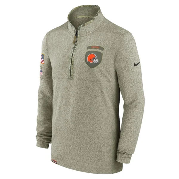 Cleveland browns nike salute to service quarter zip top Olive M