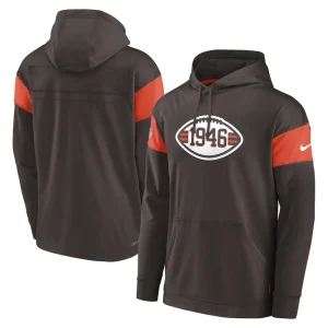 Cleveland browns nike sideline arch jersey performance pullover hoodie Brown