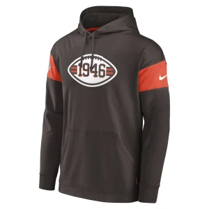 Cleveland browns nike sideline arch jersey performance pullover hoodie Brown M