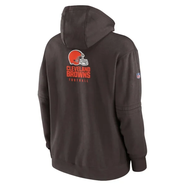 Cleveland browns nike sideline club fleece pullover hoodie Brown L