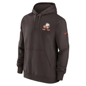 Cleveland browns nike sideline club fleece pullover hoodie Brown M