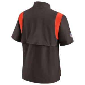 Cleveland browns nike sideline coaches chevron lockup pullover top Brown L