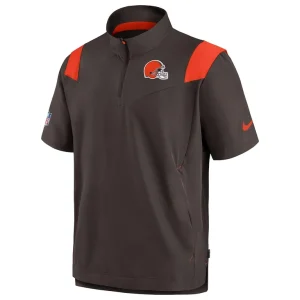 Cleveland browns nike sideline coaches chevron lockup pullover top Brown M