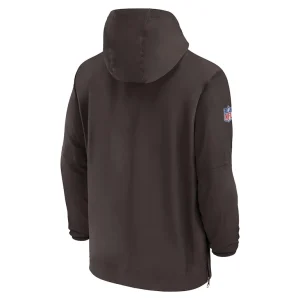 Cleveland browns nike sideline half zip hoodie Brown L