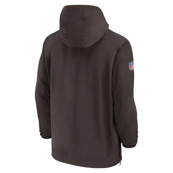 Cleveland browns nike sideline half zip hoodie Brown L