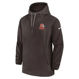 Cleveland browns nike sideline half zip hoodie Brown M