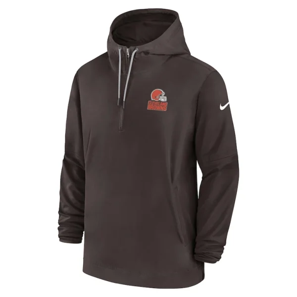 Cleveland browns nike sideline half zip hoodie Brown M
