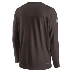 Cleveland browns nike sideline lockup performance pullover sweatshirt Brown L