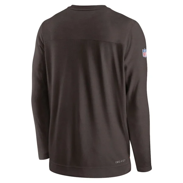 Cleveland browns nike sideline lockup performance pullover sweatshirt Brown L