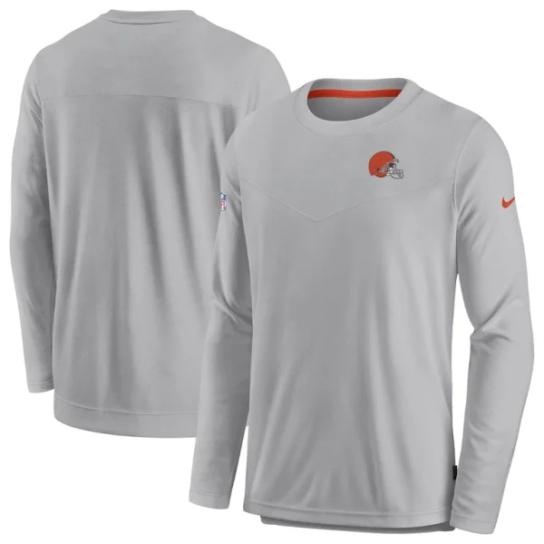 Cleveland browns nike sideline lockup performance pullover sweatshirt Gray