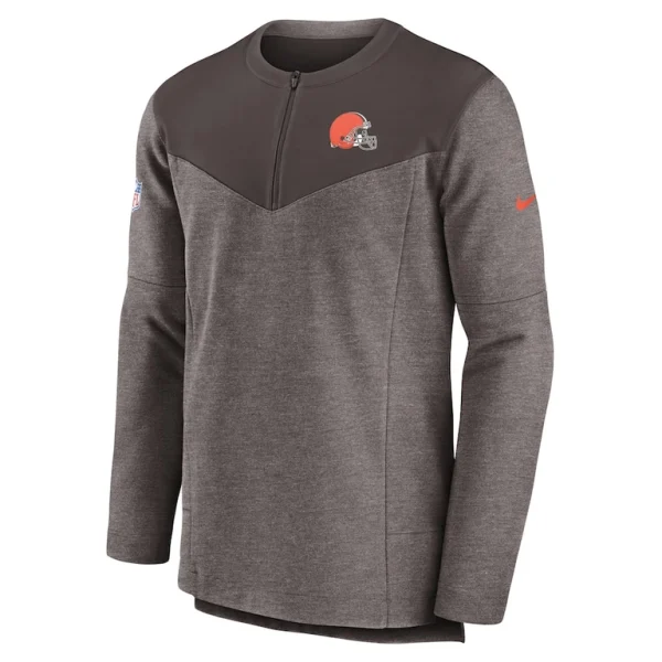 Cleveland browns nike sideline lockup performance quarter zip top Brown M