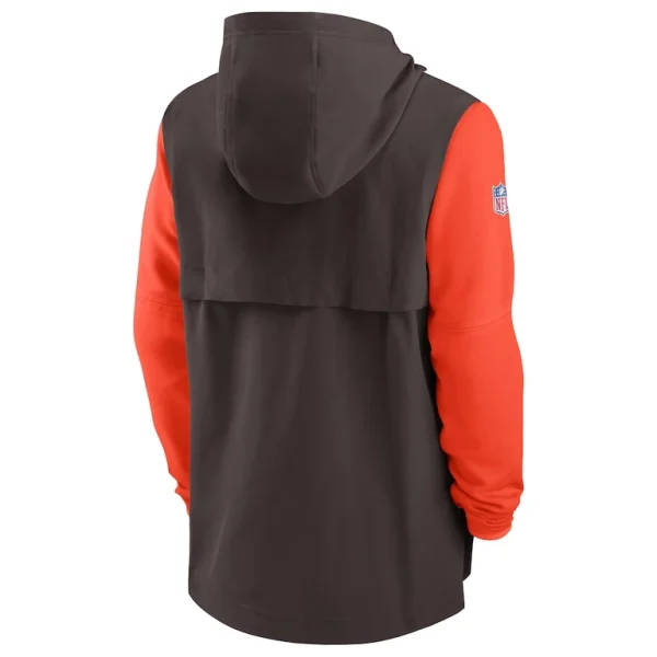 Cleveland browns nike sideline player quarter zip hoodie Brownorange L