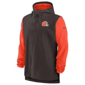 Cleveland browns nike sideline player quarter zip hoodie Brownorange M