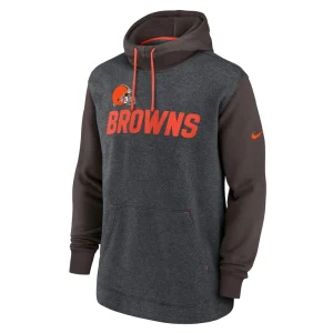 Cleveland browns nike surrey legacy pullover hoodie Heathered charcoalbrown M