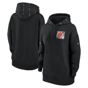 Cleveland browns nike womens 2023 nfl crucial catch club pullover hoodie Black