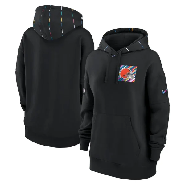 Cleveland browns nike womens 2023 nfl crucial catch club pullover hoodie Black