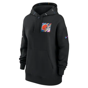 Cleveland browns nike womens 2023 nfl crucial catch club pullover hoodie Black S