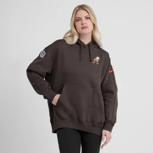 Cleveland browns nike womens 2023 sideline club fleece pullover hoodie Brown L