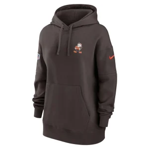 Cleveland browns nike womens 2023 sideline club fleece pullover hoodie Brown S