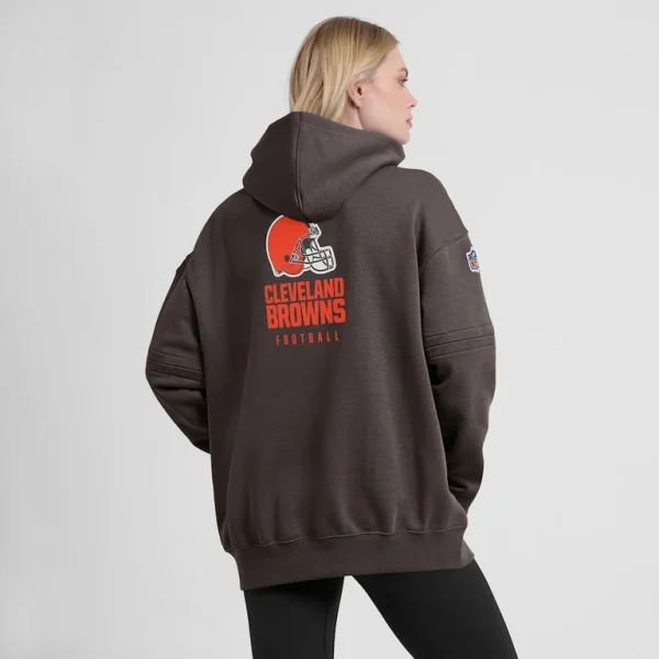Cleveland browns nike womens 2023 sideline club fleece pullover hoodie Brown XL