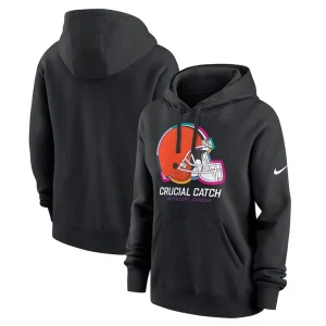 Cleveland browns nike womens 2024 nfl crucial catch club pullover hoodie Black