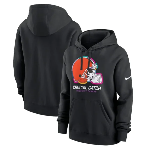 Cleveland browns nike womens 2024 nfl crucial catch club pullover hoodie Black