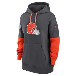 Cleveland browns nike womens 2024 sideline essential fleece pullover hoodie anthracite Multi S