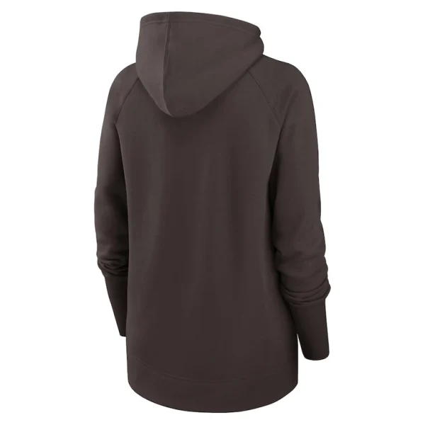 Cleveland browns nike womens asymmetrical raglan full zip hoodie Brown M