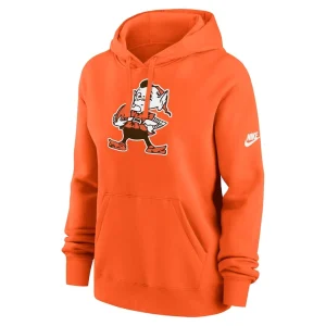 Cleveland browns nike womens club fleece pullover hoodie Orange S
