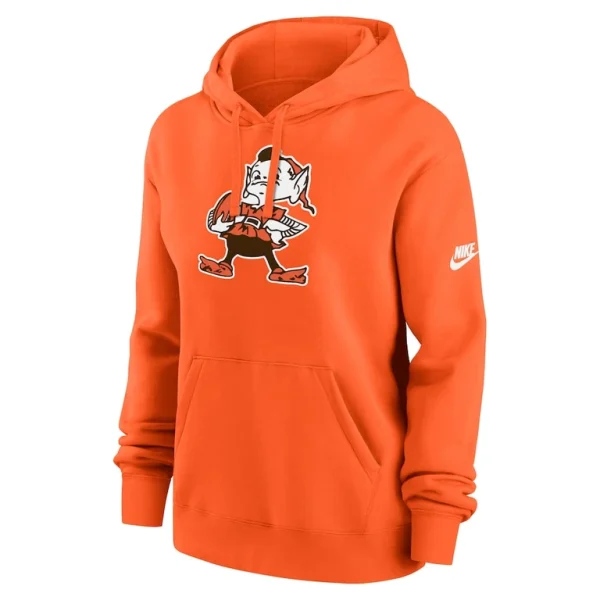 Cleveland browns nike womens club fleece pullover hoodie Orange S