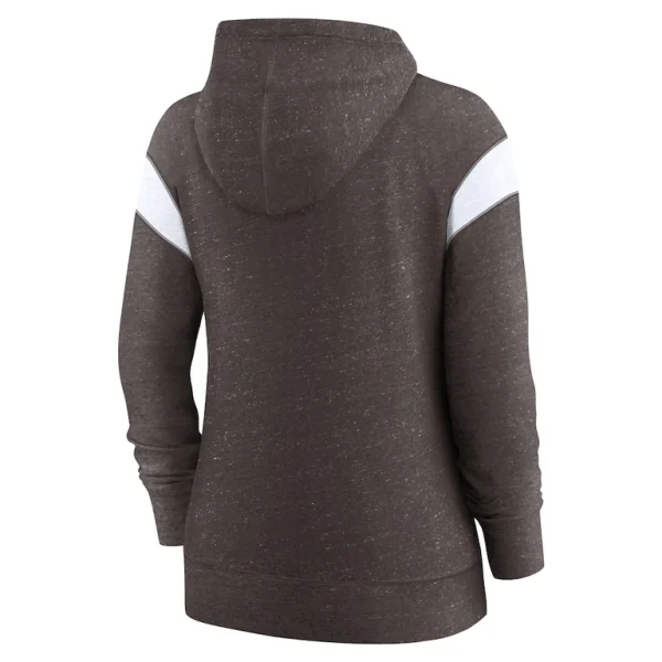 Cleveland browns nike womens monaco lightweight full zip hoodie Brownwhite M