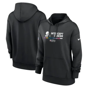 Cleveland browns nike womens nfl crucial catch therma performance pullover hoodie Black