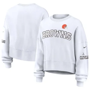 Cleveland browns nike womens oversized pullover sweatshirt White