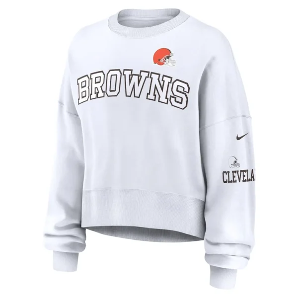 Cleveland browns nike womens oversized pullover sweatshirt White S