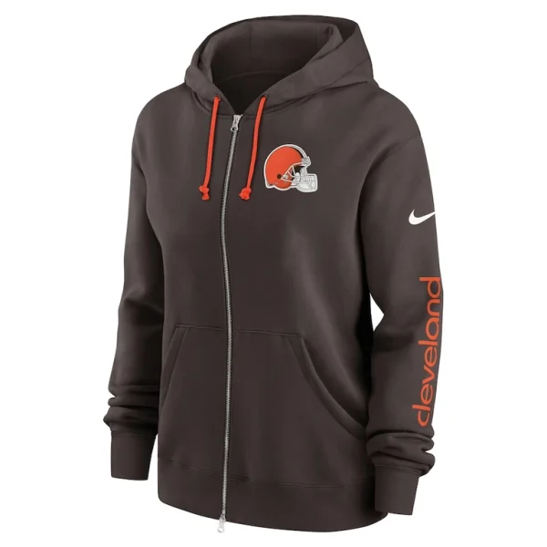Cleveland browns nike womens phoenix hoodie full zip sweatshirt Brown S