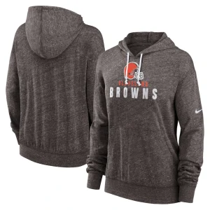 Cleveland browns nike womens plus size gym vintage pullover hoodie Brown
