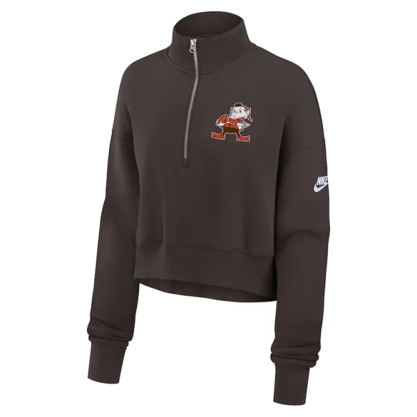 Cleveland browns nike womens rewind phoenix half zip sweatshirt Brown S