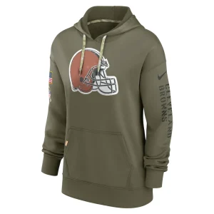 Cleveland browns nike womens salute to service performance pullover hoodie Olive S