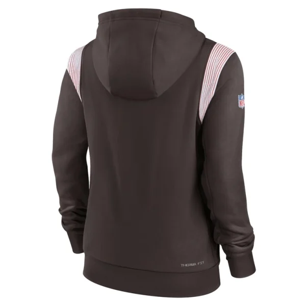 Cleveland browns nike womens sideline stack performance pullover hoodie Brown M