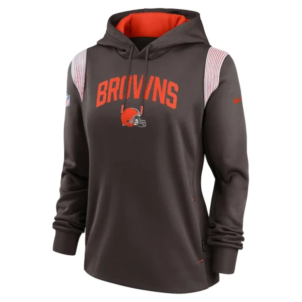 Cleveland browns nike womens sideline stack performance pullover hoodie Brown S